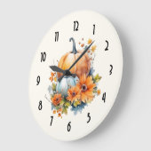 Herfstpompoenen met bloemen en bladeren grote klok (Hoek)