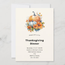 Herfstpompoenen met bloemen Thanksgiving-diner