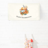 Herfstpompoenen met bloemen Thanksgiving Spandoek (Insitu)