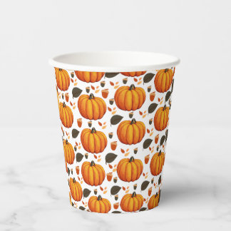 Herfstpompoenen Papieren Bekers