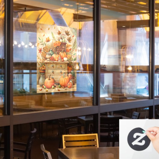 Herfstpompoenen Raamklemmen Raamsticker (Restaurant Raam)