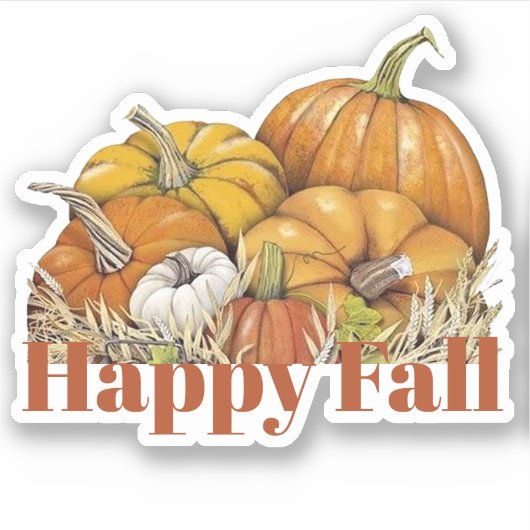 Herfstpompoenen Sticker (Voorkant)