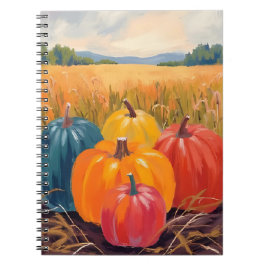 Herfstpompoenen | Waterverfschildering herfstlands Notitieboek