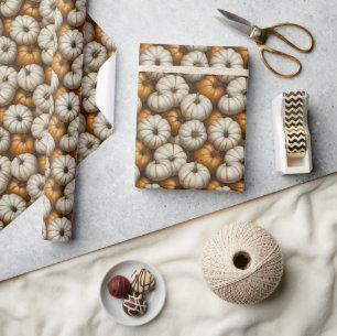Herfstpompoenoogstpatroon rustieke Herfst Cadeaupapier