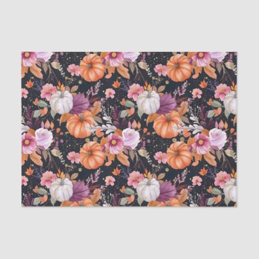 Herfstpompoenval laat rustieke decoupage achter tissuepapier (Voorkant)