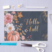 Herfstpompoenval laat rustieke decoupage achter tissuepapier (Craft)