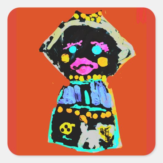 herfstpop vierkante sticker (Voorkant)