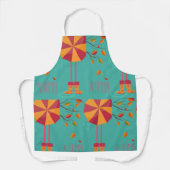 Herfstregenlaarzen en paraplu herfstbladeren schort (Voorkant)