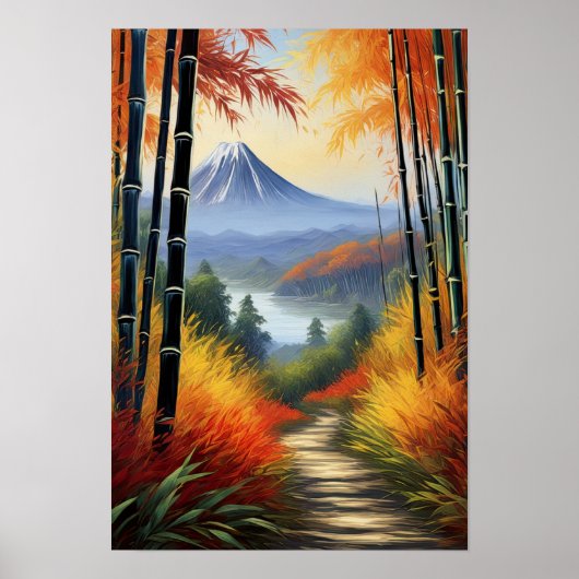 Herfst's Embrace, Bamboo Forest Valley Poster (Voorkant)