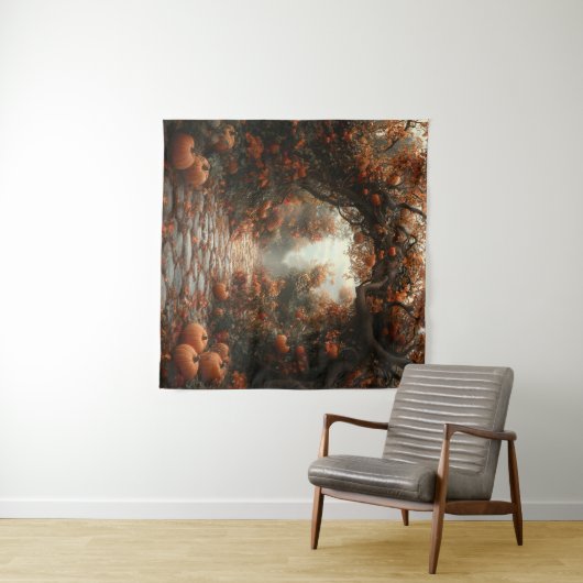 herfstscène tapijt wandkleed (In Situ (horizontaal))