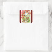  herfstscène vierkante sticker (Tas)