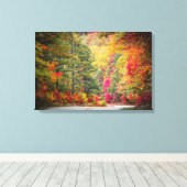 Herfstseizoen in de bergen canvas afdruk (Insitu (Houten vloer))