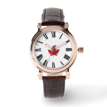 Herfstseizoen Maple Leaf Canada Leather Watch