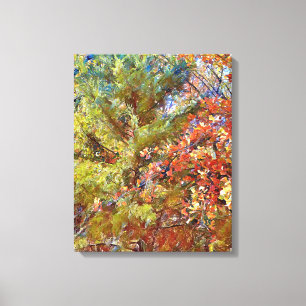 Herfstseizoen Natuur Trees Close Up Art Canvas Afdruk