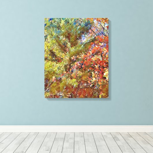 Herfstseizoen Natuur Trees Close Up Art Canvas Afdruk (Insitu (Houten vloer))