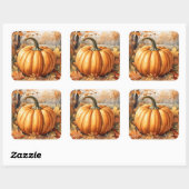 Herfstseizoen Pumpkin Theme Vierkante Sticker (Vel)