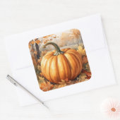 Herfstseizoen Pumpkin Theme Vierkante Sticker (Envelop)