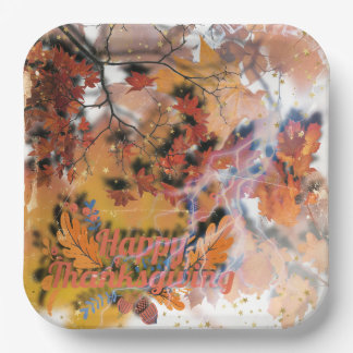 Herfstseizoen tijd voor Thanksgiving Papieren Bordje