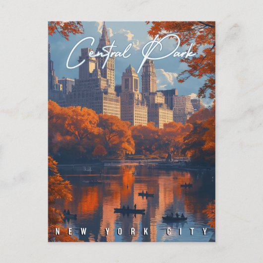 Herfstsereniteit: Central Park NYC Herfst Briefkaart (Voorkant)