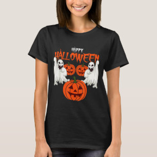 Herfstshirt met pompoengezicht spoken van de herfs t-shirt