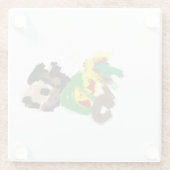 Herfstspel egel leuk glazen onderzetter (Achterkant)