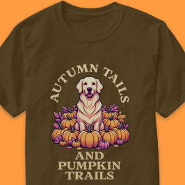 Herfststaarten en pompoenpaden Golden Retriever T-shirt