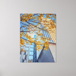 Herfststad Canvas Afdruk