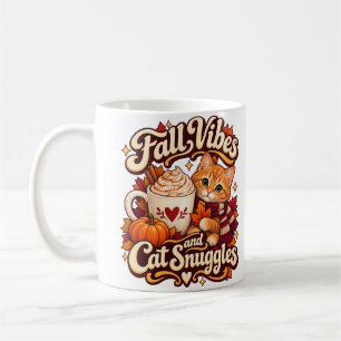 Herfststemming en kattenknuffels Gezellige herfstk Koffiemok