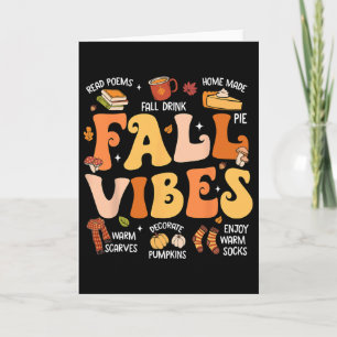 Herfststemming Groovy Herfst Herfstseizoen Pompoen Kaart