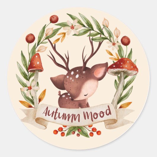 Herfststemming Halloween Ronde Sticker (Voorkant)