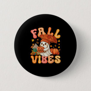 Herfststemming Retro Pompoen Cute Geest Herfst Her Ronde Button 5,7 Cm