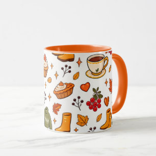 Herfststemmingmok, Herfst koffiemok, Herfstpompom Mok