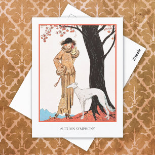 Herfstsymfonie George Barbier Modiekaart Briefkaart