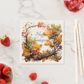 Herfsttak met bladeren en bessen op maat servet (Insitu)