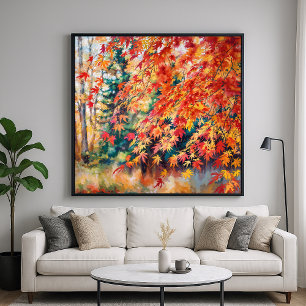 Herfsttakken - Natuur Illustratiestijl Poster