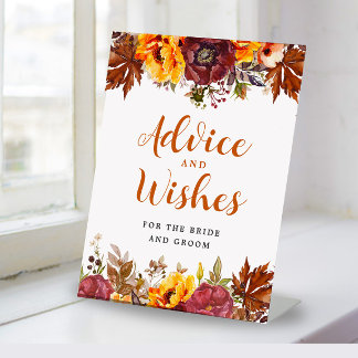 Herfstthema Advies en Wensen Voetstuk Bord Reclamebord Met Voetstuk