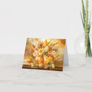 Herfstthema Bloemenboeket Bedankkaart