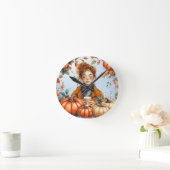 Herfstthema Wandklok Ronde Klok (Huis)