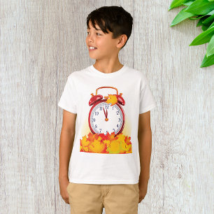 Herfsttijd verandering herfstbladeren en retro klo t-shirt