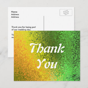 Herfsttinten Groen Geel Bedankt Bruiloft Briefkaar Briefkaart