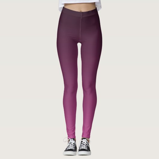 Herfsttrend Kleur Berry Ombre Leggings (Voorkant)