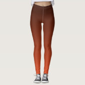 Herfsttrend Kleur Flame Rood Ombre Leggings (Voorkant)