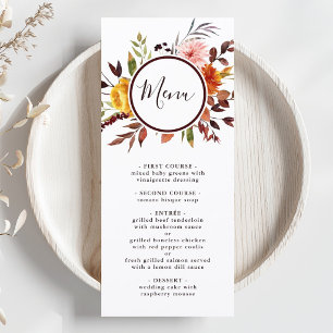 Herfsttuin Marsala Aquarel Bruiloft Menu