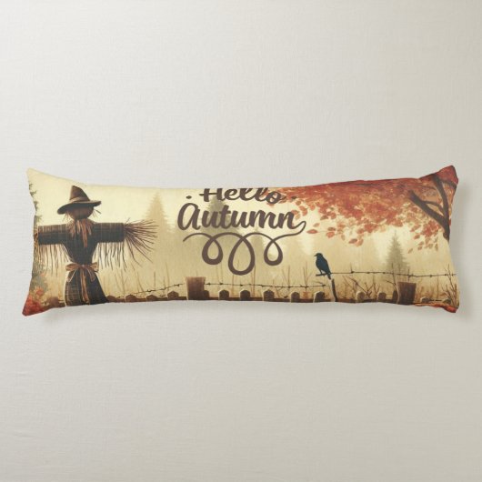 Herfsttuin & vogelverschrikker lichaamskussen (Voorkant)