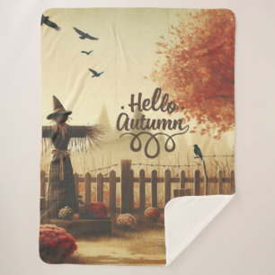 Herfsttuin & vogelverschrikker  sherpa deken