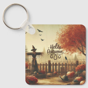 Herfsttuin & vogelverschrikker sleutelhanger