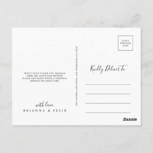 Herfsttuin Wilde Bloem Dank Je Wel Briefkaart (Achterkant)