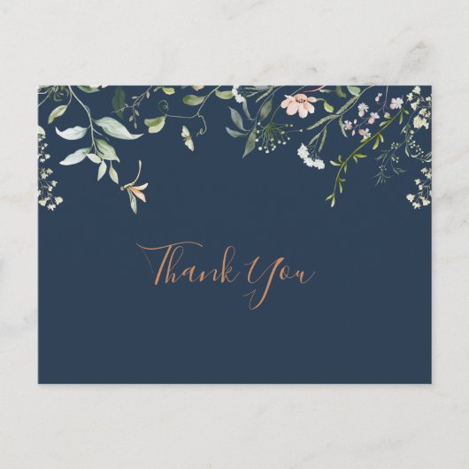 Herfsttuin Wilde Bloem Dank Je Wel Briefkaart (Voorkant)