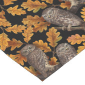 Herfstuilen op zwart korte tafelloper (Hoek)