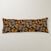 Herfstuilen op zwart lichaamskussen (Achterkant)